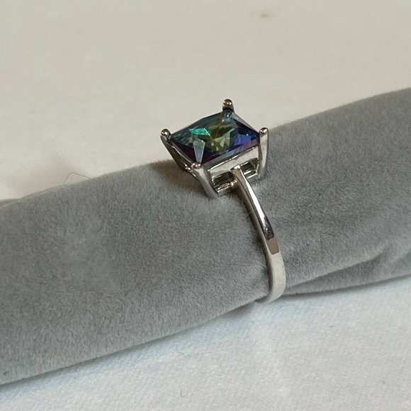 Vintage 925 sterling silver with Emerald and white Sapphires  Art US size 10.45 - Picture 7 of 9